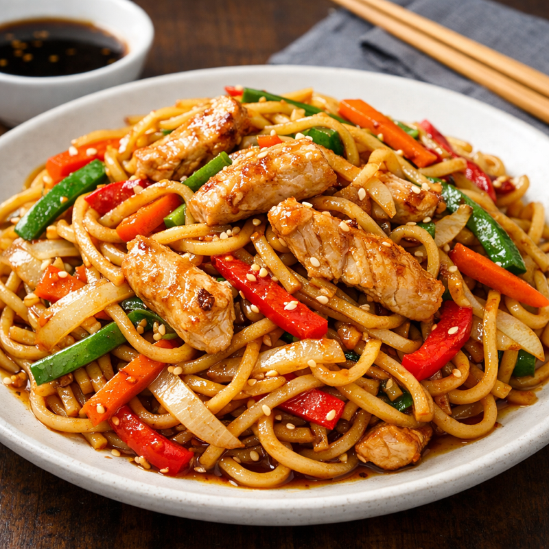 P7: Nouilles Sautées au Poulet