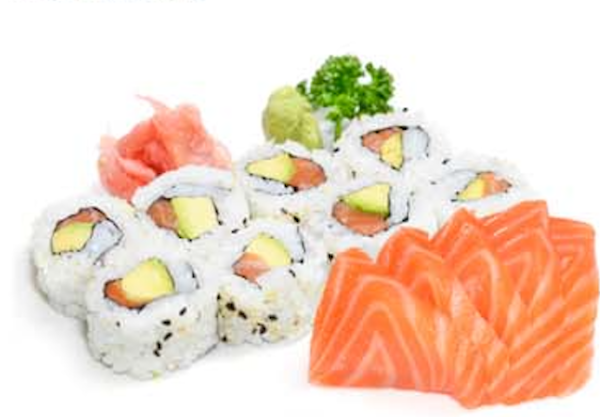 F11. 5 Sashimi saumon 8 California saumon