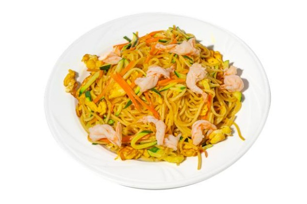 34. Spaghetti with Shrimps and Vegetables (1,3,4,6)