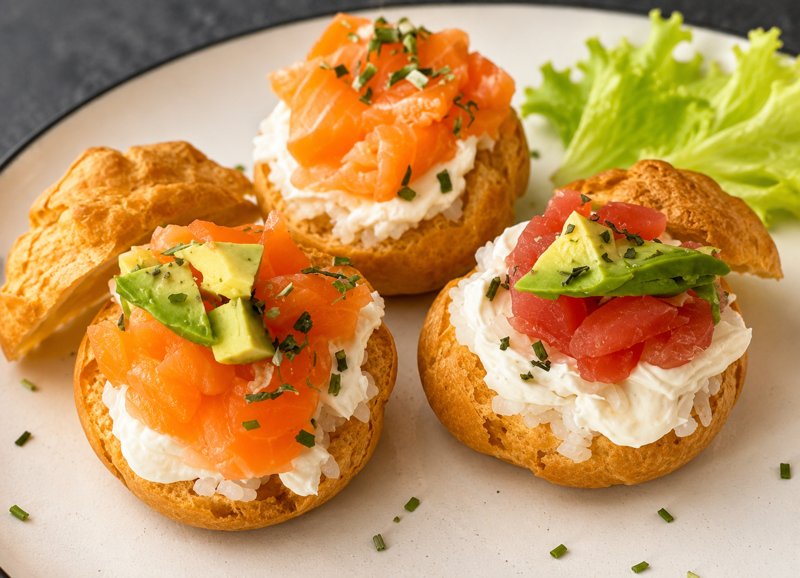 Trio de choux sushi (saumon , saumon fumé,thon)