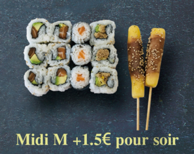 Midi M (➕1.5€ pour soir)