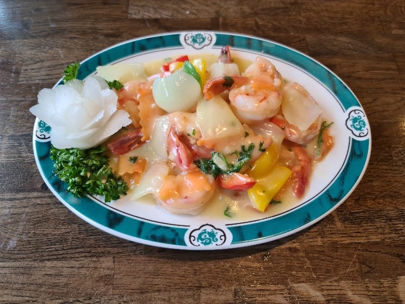 Crevettes à la sauce au lait