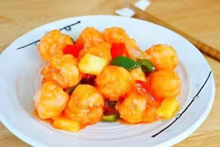 65. Crevettes à la sauce aigre douce