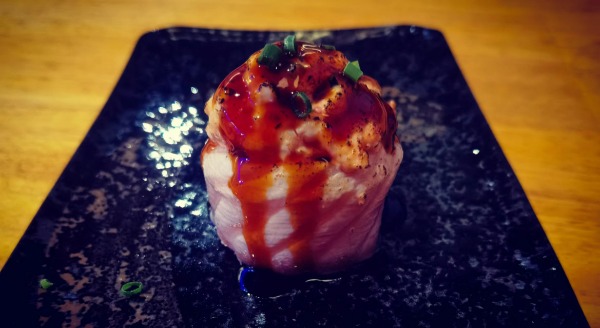 128. Salmon Grill Gunkan