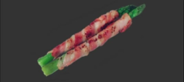 36. Asupara bekon Grüner Spargel mit Bacon