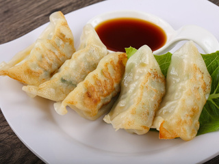 E10. Gyoza au poulet ou au légumes (6 pièces)