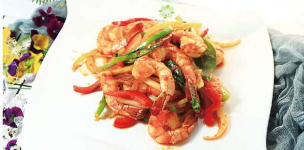 T36 CREVETTES SAUTÉS AU BASILIC