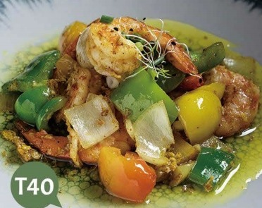 T40 CREVETTES SAUTEES PATE DE CURRY