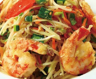 T15B SALADES DE PAPAYE AUX CREVETTES CROUSTILLANTE 🌶