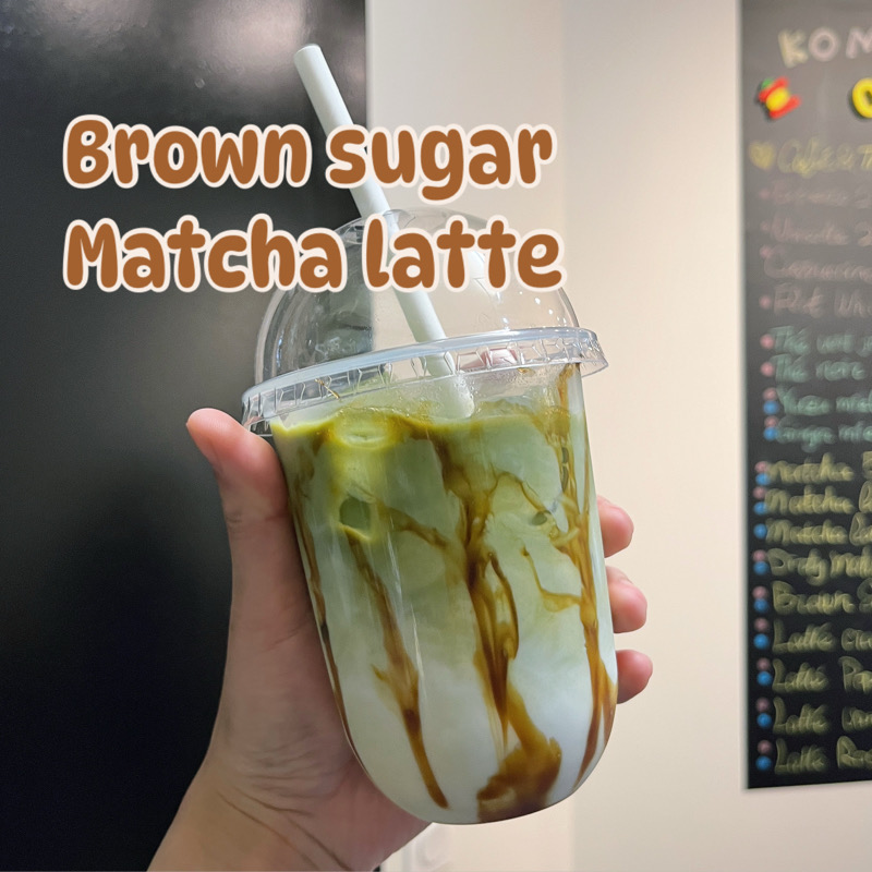 🍵Matcha latte brown sugar avec tapioca 黑糖珍珠抹茶