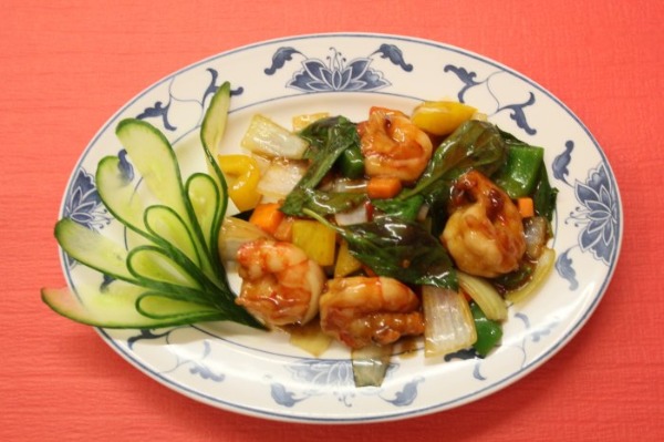 57. Crevettes au basilic