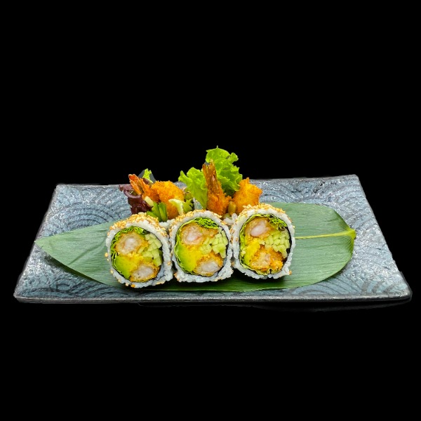 (M27)109. Tempura Garnelen, Avocado, Gurke, Salat 5 stk