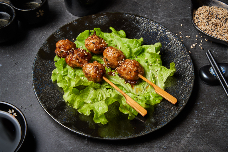 Brochette de boulette de poulet 
