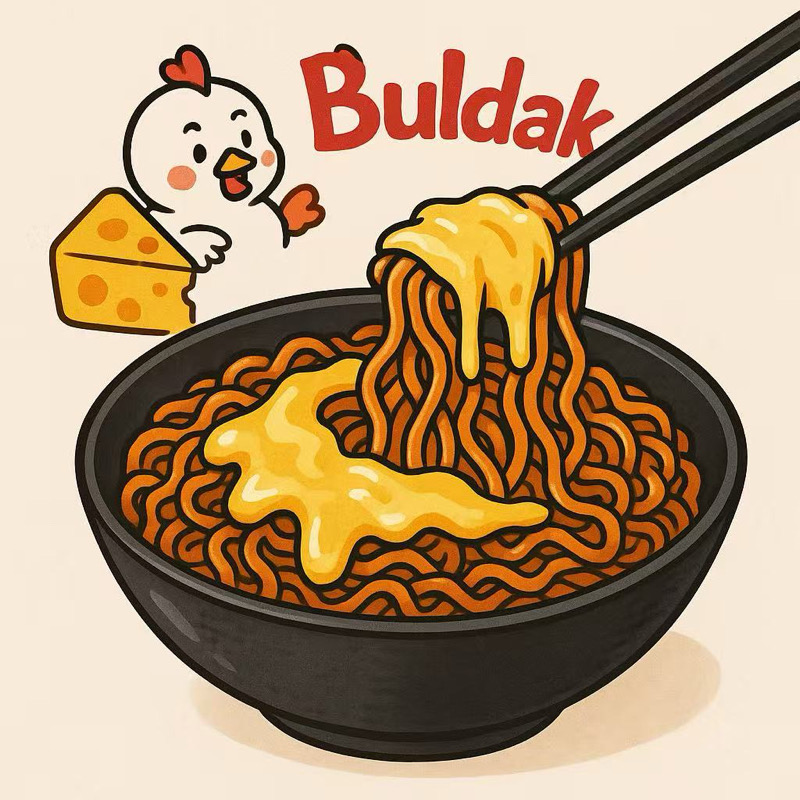Buldak Cheese – Nouilles coréennes piquantes
三养芝士火鸡面