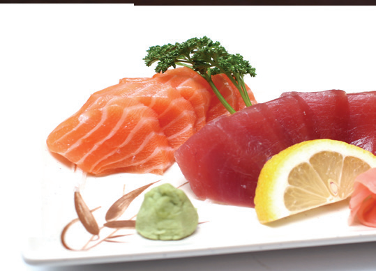 408 Sashimi mixte(5 pièces saumon, 5 pièces thon)
