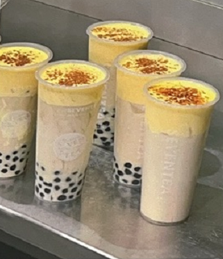 Crème brûlée avec thé au lait frais (70cl)