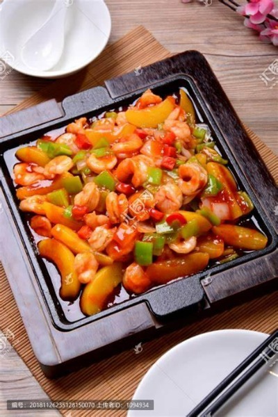 100. Gamberi con verdure alla piastra