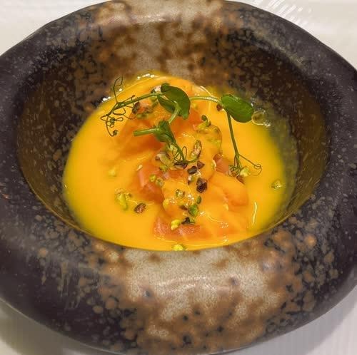 234. Carpaccio mango e sake