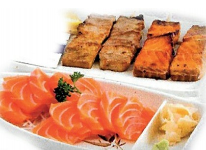 Menu P Sashimi Saumon Brochettes