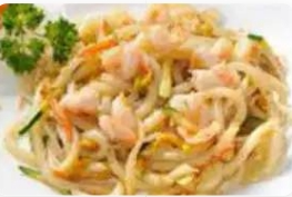 198. Udon con gamberi e verdure