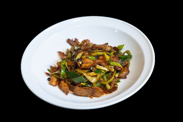 F34. Hui Guo Rou: Doppelt gekochtes Schweinebauch