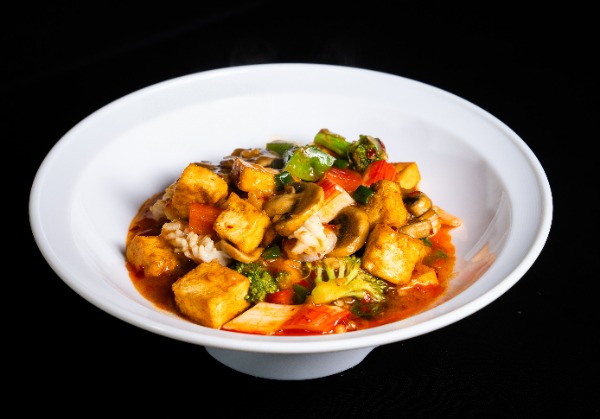 F12. Hausgemachter Tofu mit Shrimps