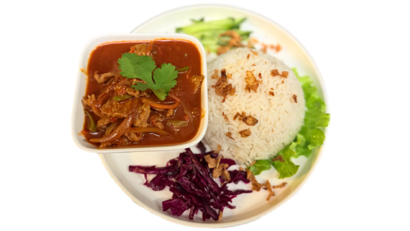 A13 Riz au bœuf thaï (saté piquante)