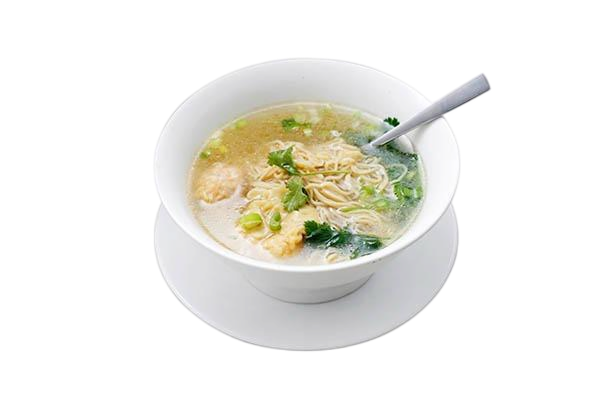 SP4. Soupe de nouilles et raviolis aux crevettes