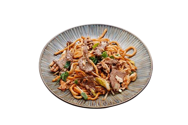 M2. Udon sauté au bœuf, façon japonaise Vermicelles de riz, crudités, nêms, sauce nuoc-nam