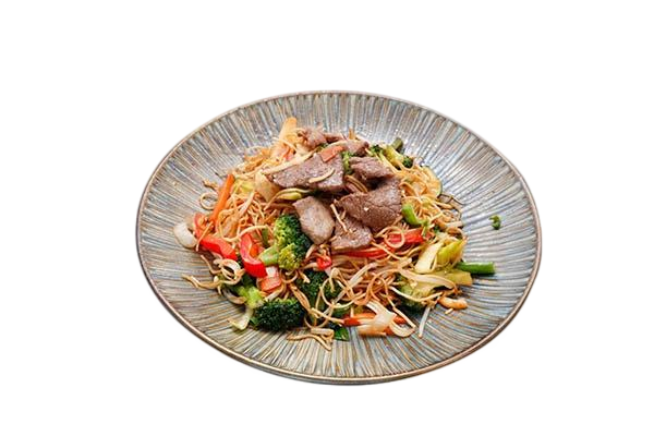 R17.Wok pâtes de riz au boeuf style Hong Kong