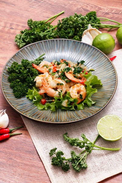 W17. Crevettes sauté au persil