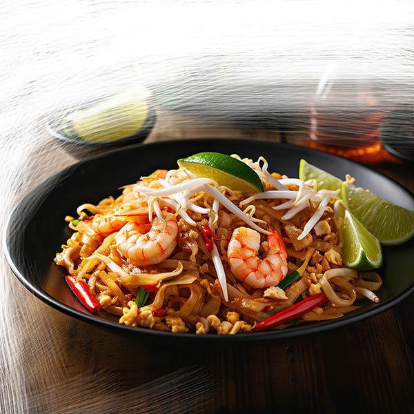 R6. Wok pad thaï aux (crevettes)