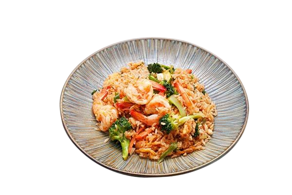 R16. WOK KHAO PAD THAï KONG riz sauté aux légumes croquants et crevettes