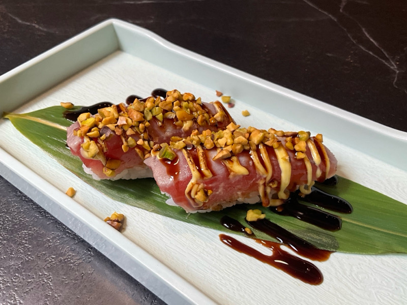 Nigiri tonno Flambé Pistacchio