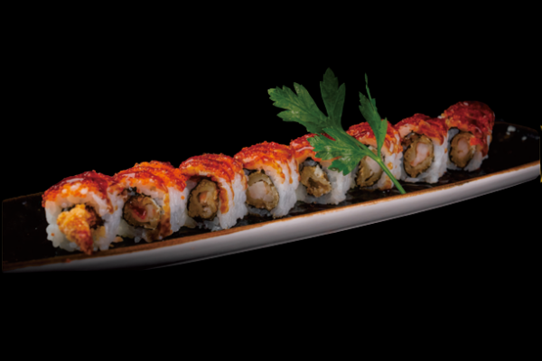 230. GAMBERI COTTI CON TOBIKO 8PZ