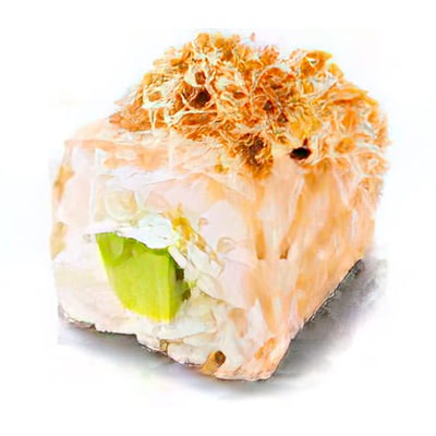 Fresh saumon avocat cheese tataki, shichimi épicé