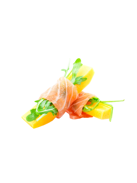 12. INVOLTINI DI SALMONE CON MANGO E RUCOLA