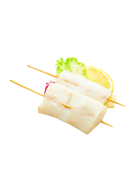 52. SPIEDINI DI CALAMARI* ALLA PIASTRA CON SALSA SATAY (3pz)
