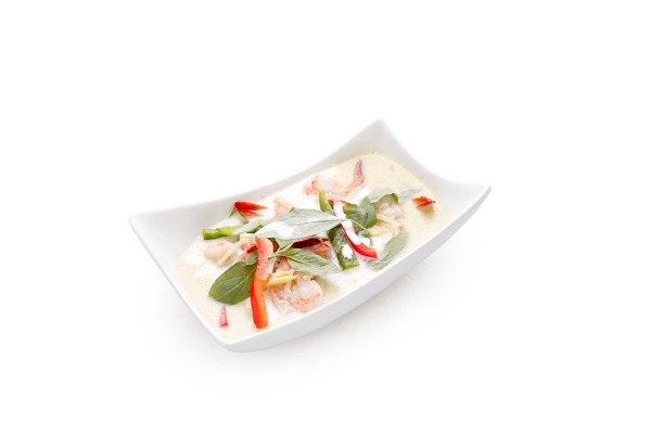 T46 Crevettes au curry vert et lait de coco