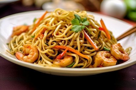 Spaghetti cinese con frutti di mare