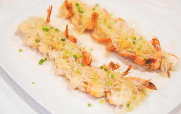 蒜蓉粉丝蒸虾/Crevette à l'ail en vapeur avec nouilles de riz