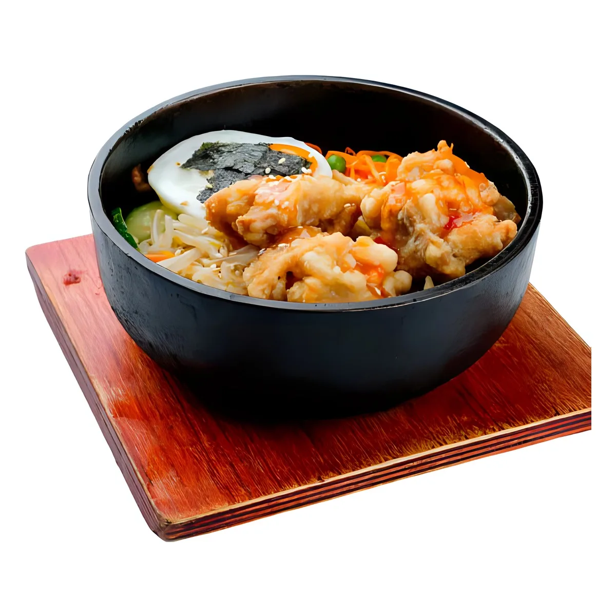 Bibimbap au poulet frit 炸鸡石锅拌饭