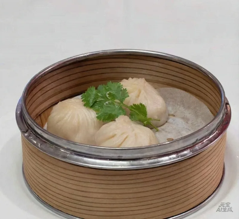 Raviolis de porc et son bouillon à la vapeur (Xiaolongbao) (3 pièces)
