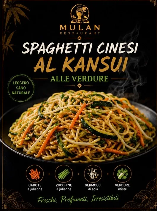 Spaghetti al kandsui con verdure
