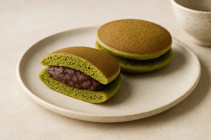 Dorayaki matcha aux haricots rouges (1pc) (NOUVEAU)