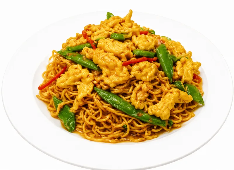 127.Nouilles maison vapeur,garnies d’œuf sauté鸡蛋蒸面