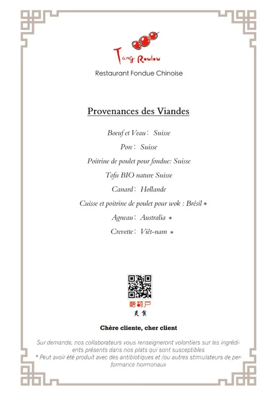 Bœuf et poulet et porc: Suisse