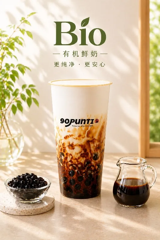 Latte Fresco con Perle di Tapioca allo Zucchero di Canna Rosso