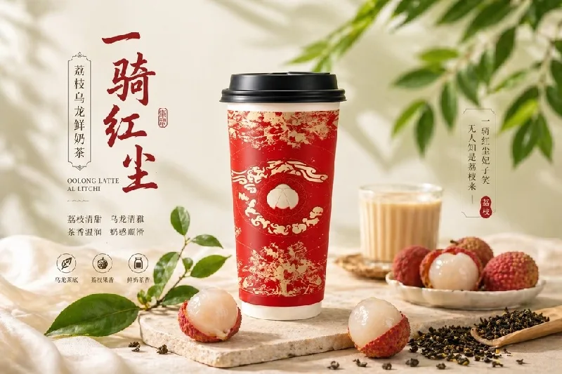Latte tè nero litchi ceylon